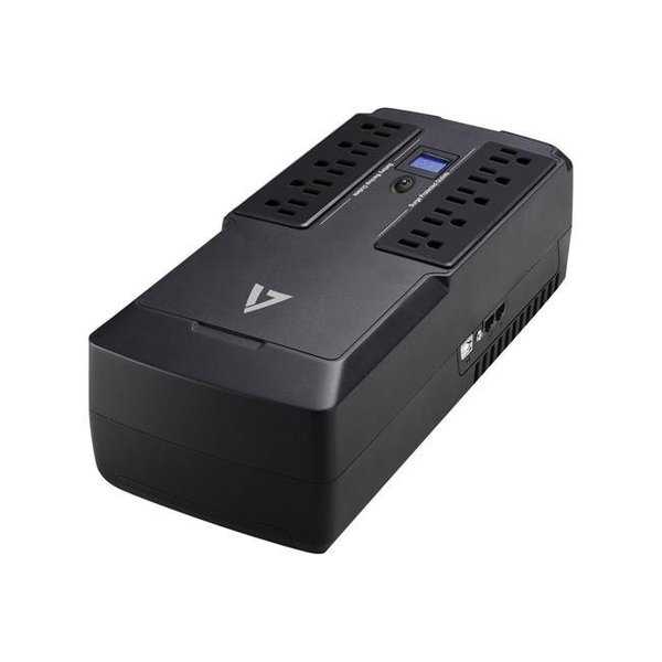 V7 Ups V7 Ups UPS1DT750-1N 750VA Desktop External UPS with 10 Out 5 UPS Plus 5 Surge 120V USB RJ45 UPS1DT750-1N